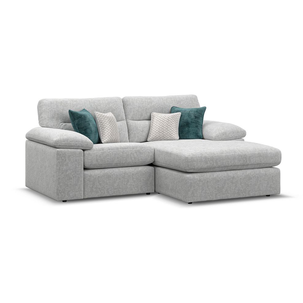 Morgan Modular 2 Seater Right Hand Compact Chaise Sofa in Cupid Silver fabric - Group 13 1