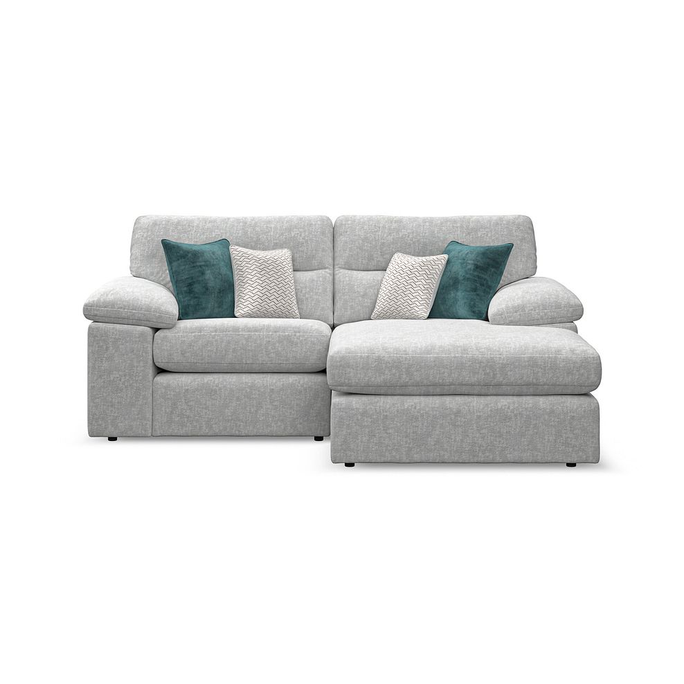 Morgan Modular 2 Seater Right Hand Compact Chaise Sofa in Cupid Silver fabric - Group 13 2