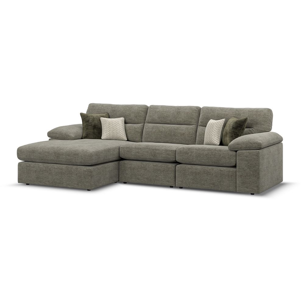 Morgan Modular 3 Seater Left Hand Chaise Sofa in Olive Green Fabric - Group 14 2