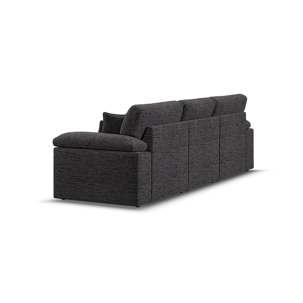 Morgan Modular 3 Seater Left Hand Chaise Sofa in Santos Black with Green and Grey Scatters - Group 14 4
