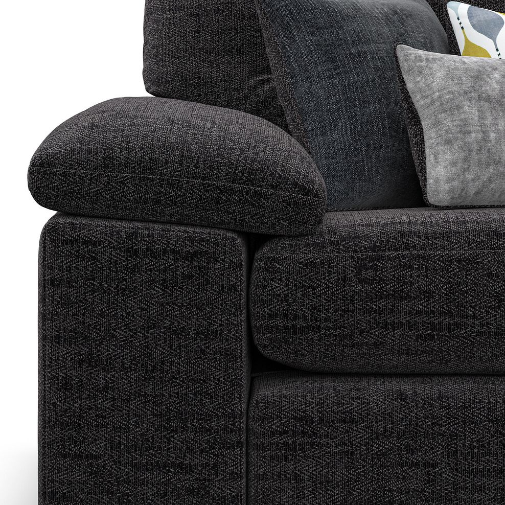 Morgan Modular 3 Seater Left Hand Chaise Sofa in Santos Black with Green and Grey Scatters - Group 14 7