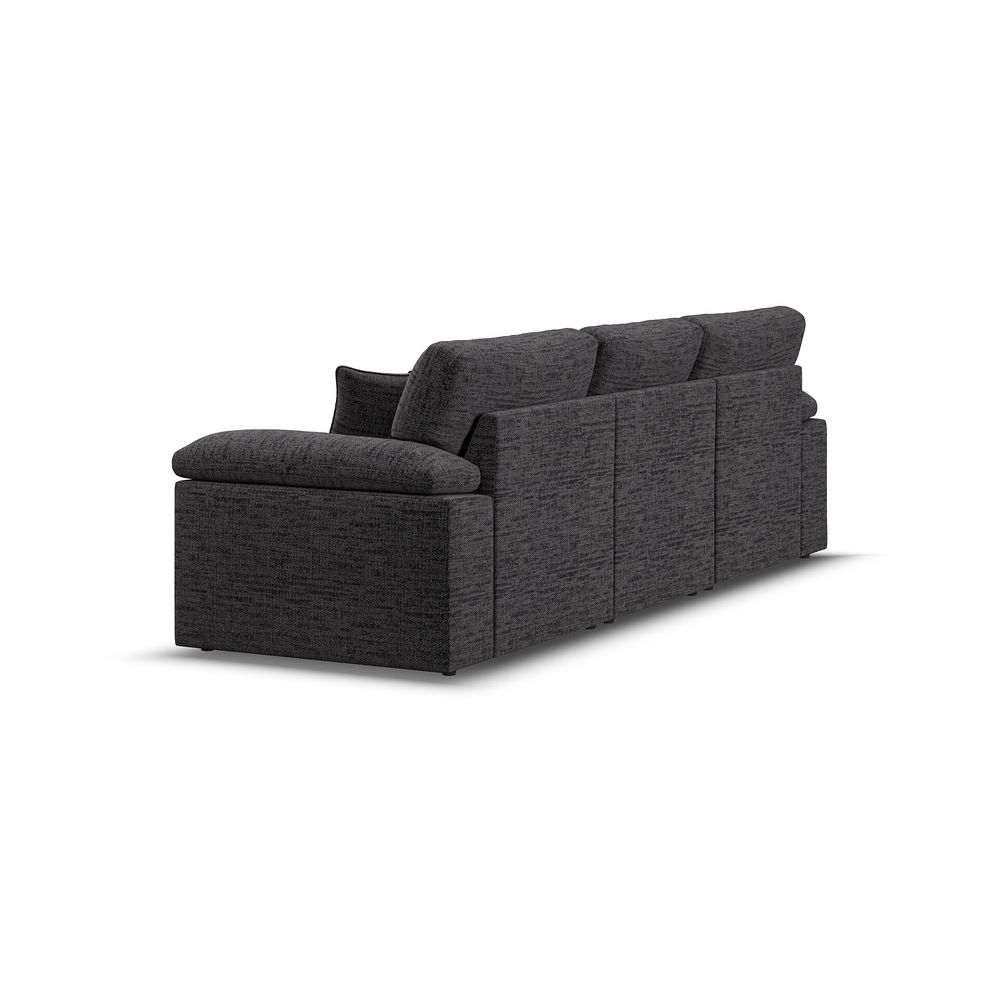 Morgan Modular 3 Seater Left Hand Chaise Sofa in Santos Black with Green and Grey Scatters - Group 14 3