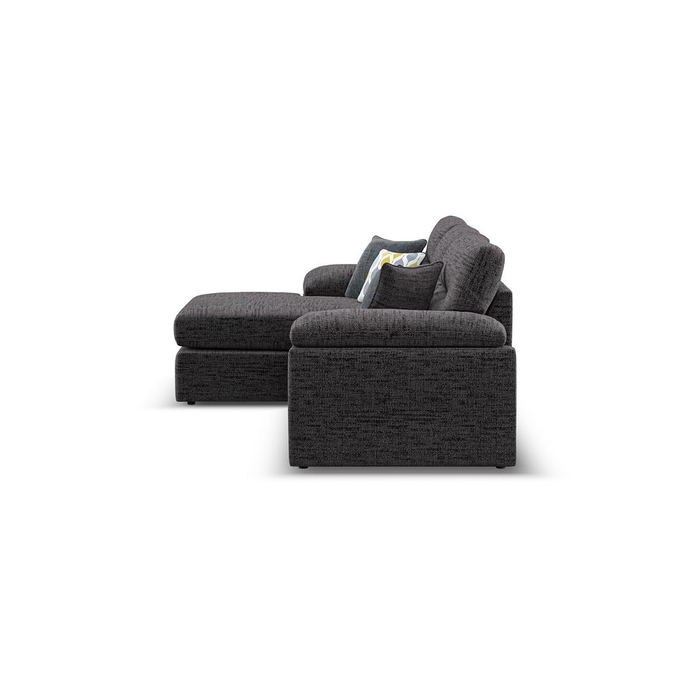Morgan Modular 3 Seater Left Hand Chaise Sofa in Santos Black with Green and Grey Scatters - Group 14 4
