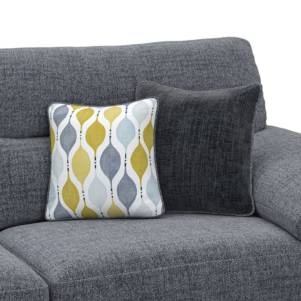 Morgan Modular 3 Seater Left Hand Chaise Sofa in Santos Grey with Green and Grey Scatters - Group 14 5