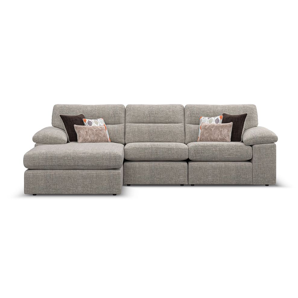 Morgan Modular 3 Seater Left Hand Chaise Sofa in Santos Mink with Orange and Beige Scatters - Group 14 2