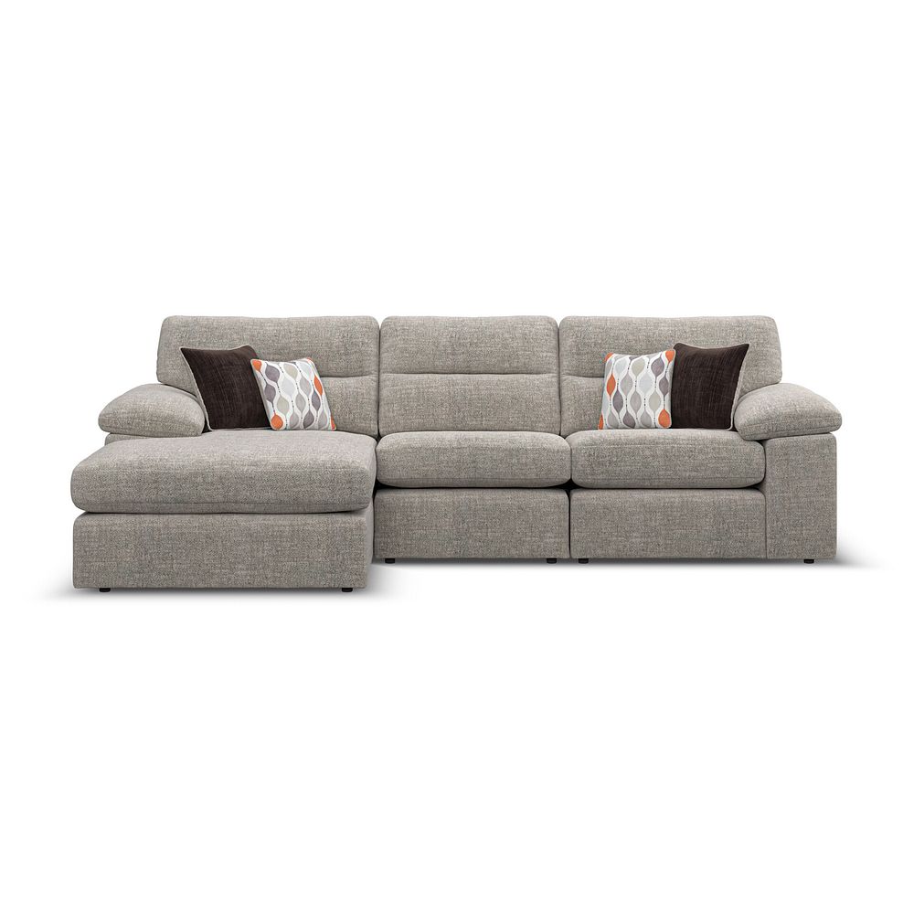 Morgan Modular 3 Seater Left Hand Chaise Sofa in Santos Mink with Orange and Beige Scatters - Group 14 2