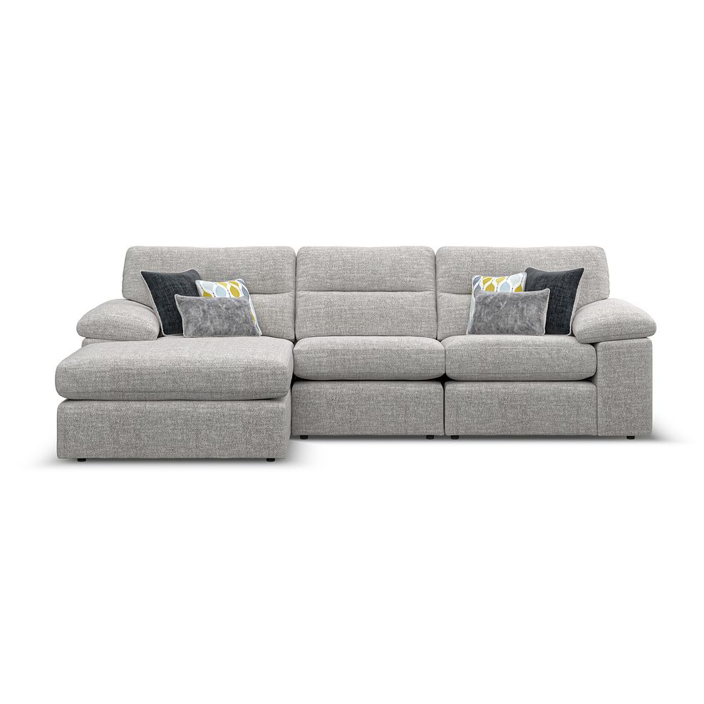 Morgan Modular 3 Seater Left Hand Chaise Sofa in Santos Silver with Green and Grey Scatters - Group 14 2