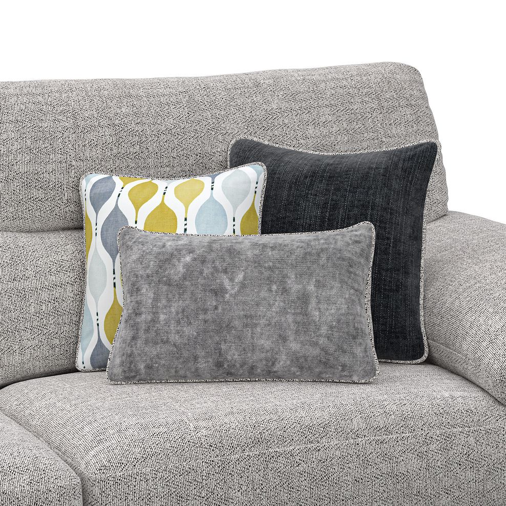 Morgan Modular 3 Seater Left Hand Chaise Sofa in Santos Silver with Green and Grey Scatters - Group 14 5