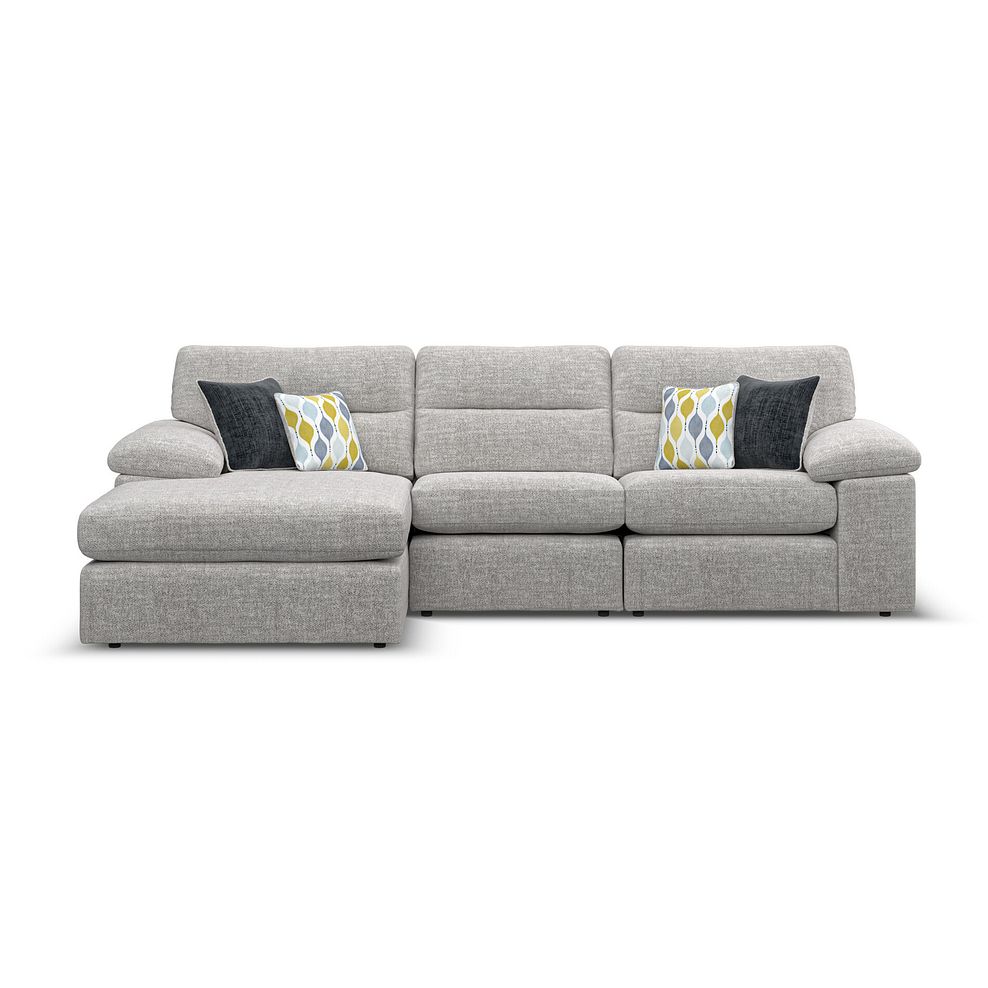Morgan Modular 3 Seater Left Hand Chaise Sofa in Santos Silver with Green and Grey Scatters - Group 14 4