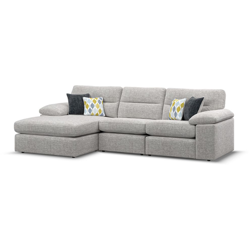 Morgan Modular 3 Seater Left Hand Chaise Sofa in Santos Silver with Green and Grey Scatters - Group 14 3