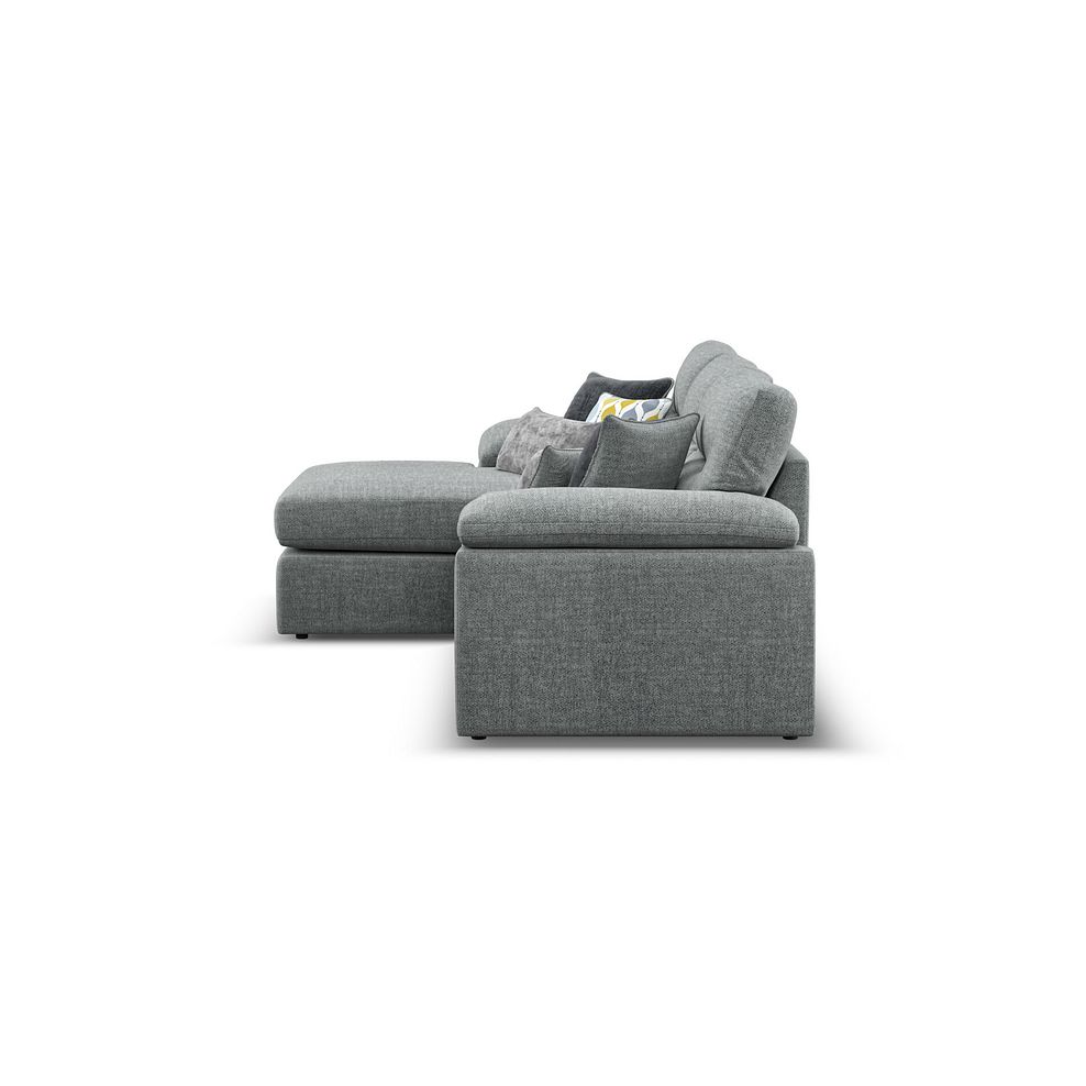 Morgan Modular 3 Seater Left Hand Chaise Sofa in Santos Steel with Green and Grey Scatters - Group 14 3