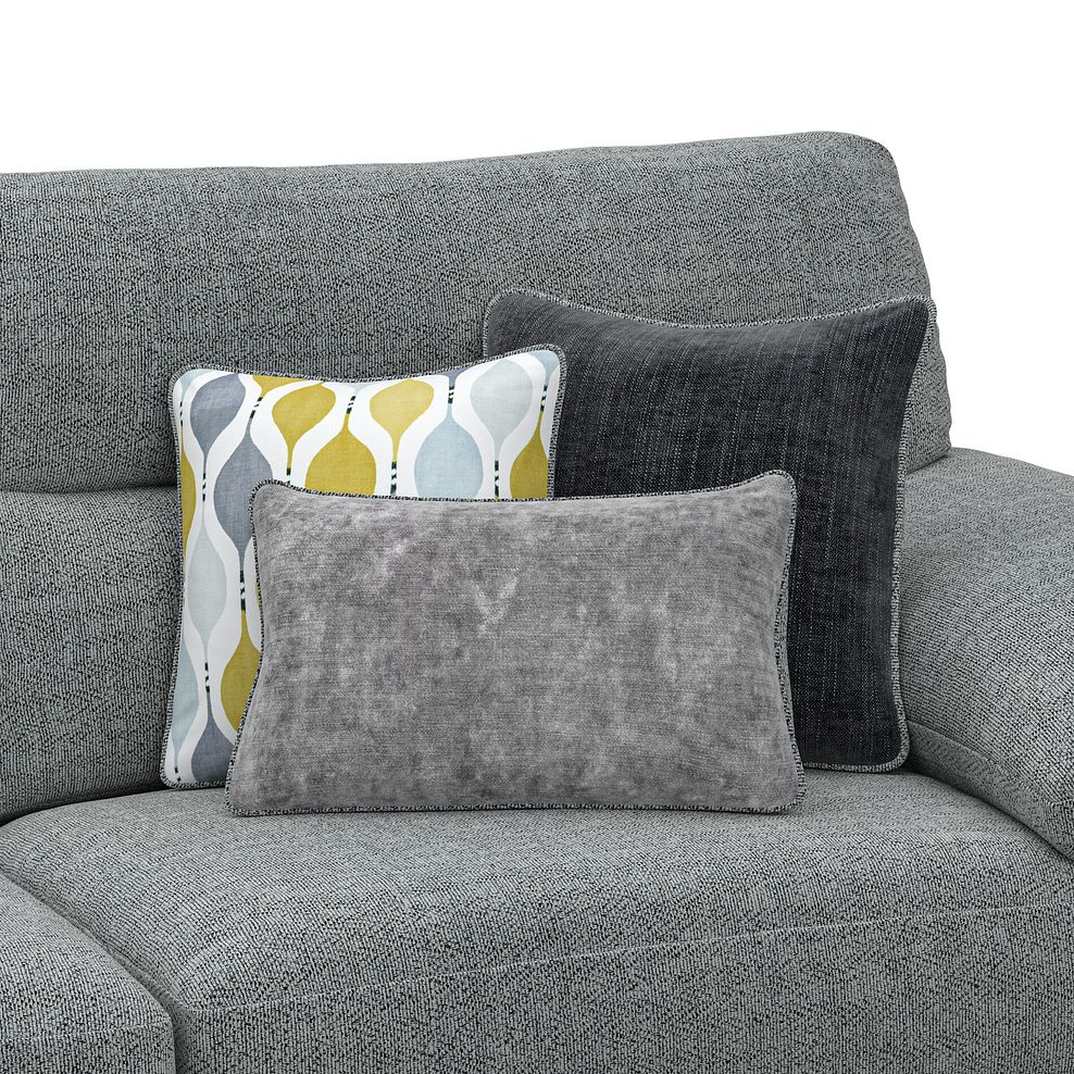 Morgan Modular 3 Seater Left Hand Chaise Sofa in Santos Steel with Green and Grey Scatters - Group 14 5