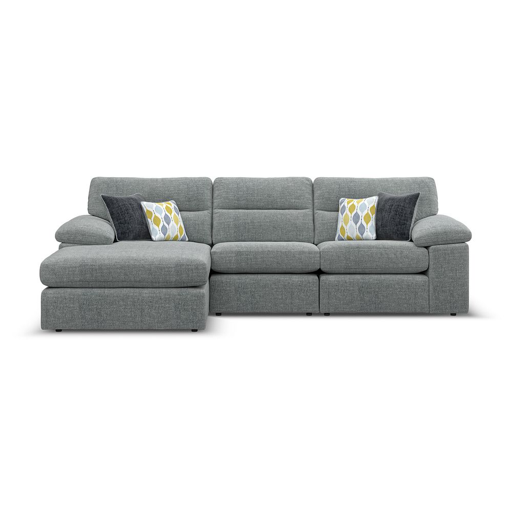 Morgan Modular 3 Seater Left Hand Chaise Sofa in Santos Steel with Green and Grey Scatters - Group 14 2