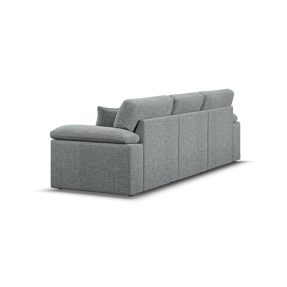 Morgan Modular 3 Seater Left Hand Chaise Sofa in Santos Steel with Green and Grey Scatters - Group 14 3