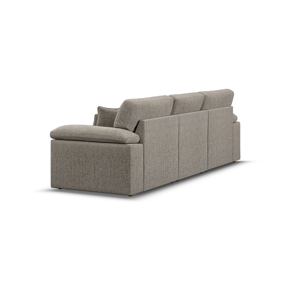 Morgan Modular 3 Seater Left Hand Chaise Sofa in Santos Taupe with Orange and Beige Scatters - Group 14 4