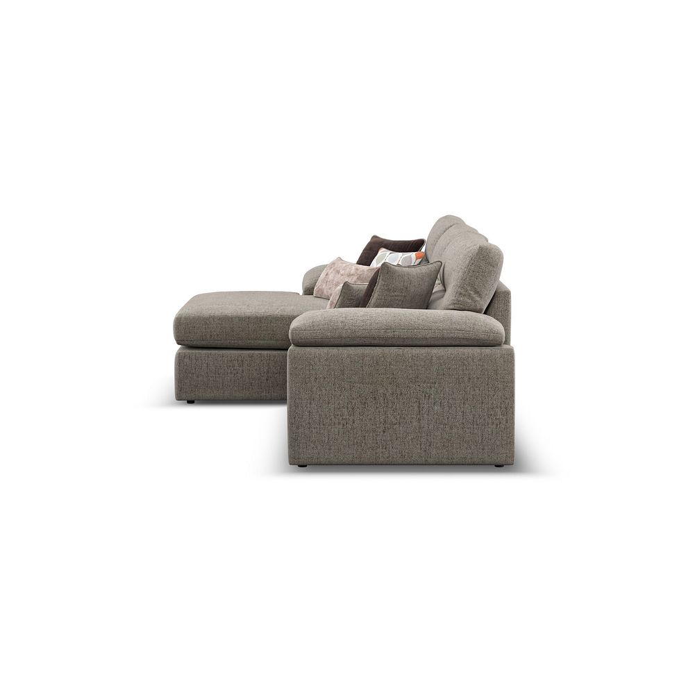 Morgan Modular 3 Seater Left Hand Chaise Sofa in Santos Taupe with Orange and Beige Scatters - Group 14 3