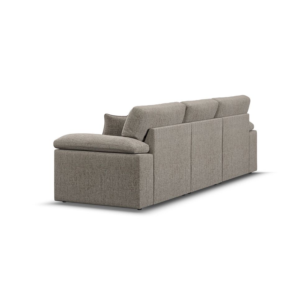Morgan Modular 3 Seater Left Hand Chaise Sofa in Santos Taupe with Orange and Beige Scatters - Group 14 3