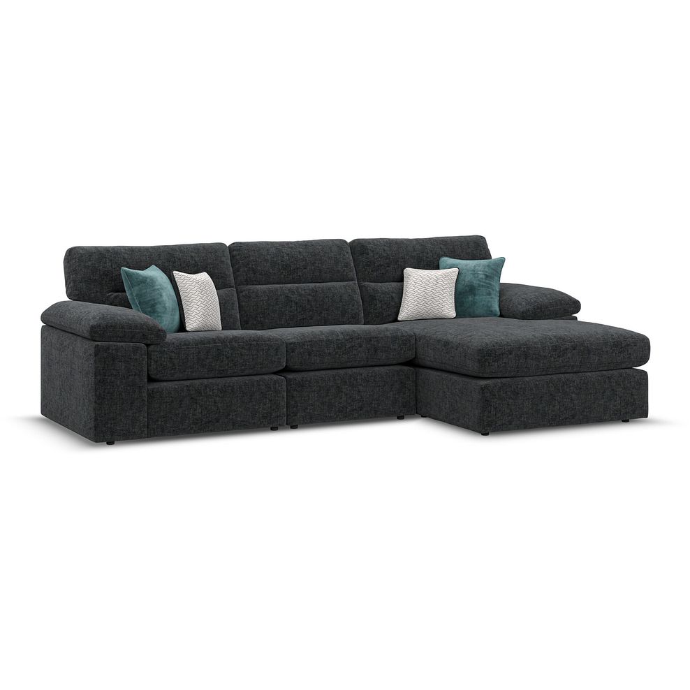 Morgan Modular 3 Seater Right Hand Chaise Sofa in Cupid Charcoal fabric - Group 15 1