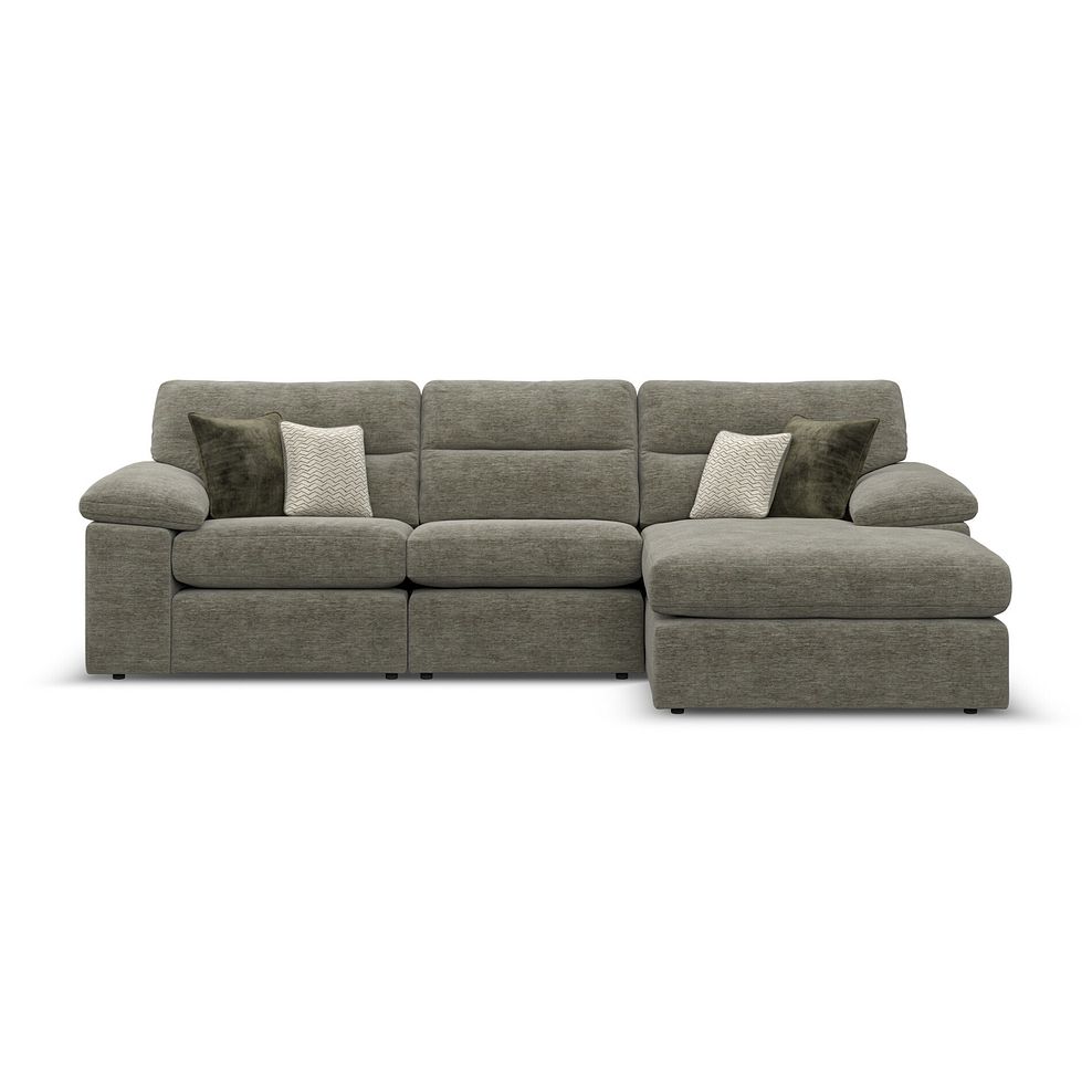 Morgan Modular 3 Seater Right Hand Chaise Sofa in Olive Green Fabric - Group 15 1