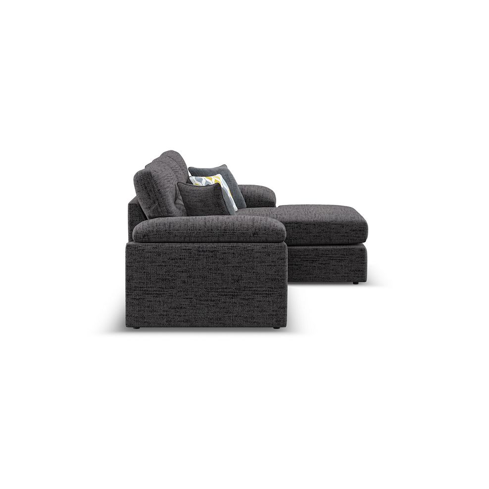 Morgan Modular 3 Seater Right Hand Chaise Sofa in Santos Black with Green and Grey Scatters - Group 15 4