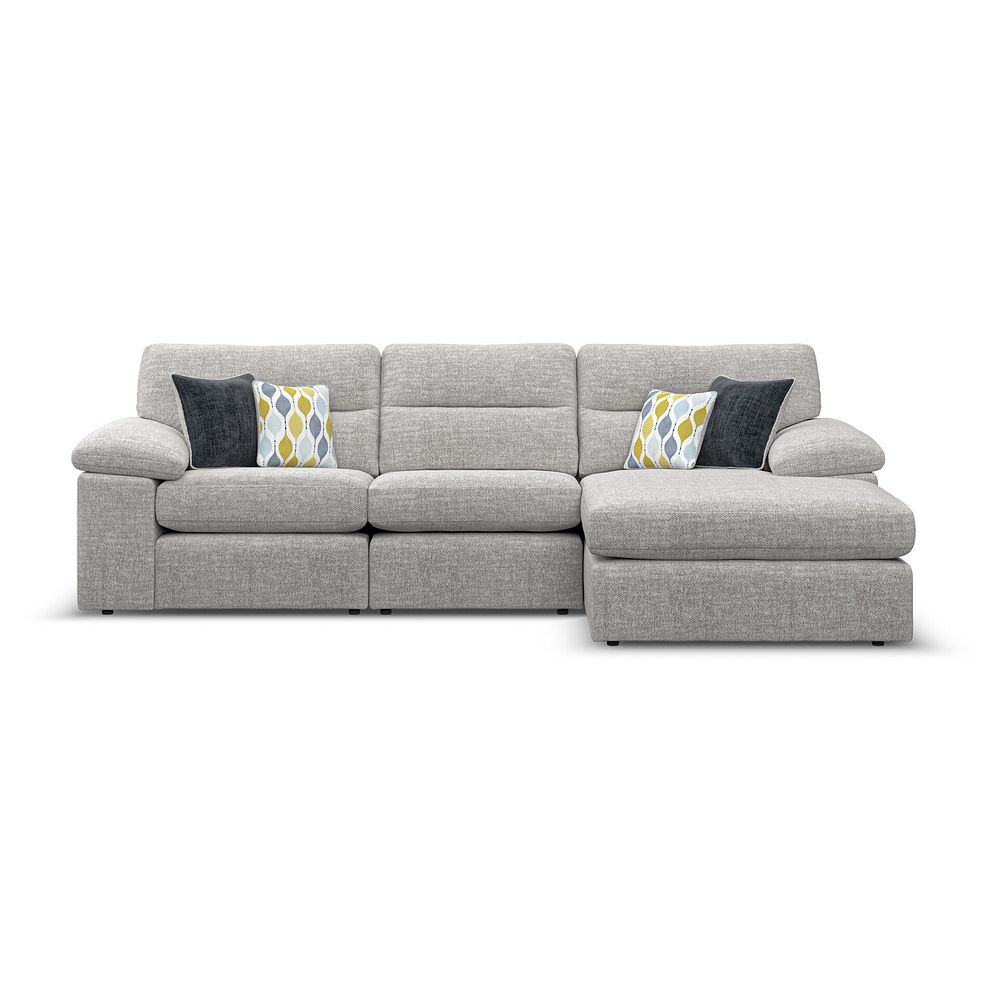 Morgan Modular 3 Seater Right Hand Chaise Sofa in Santos Silver with Green and Grey Scatters - Group 15 4
