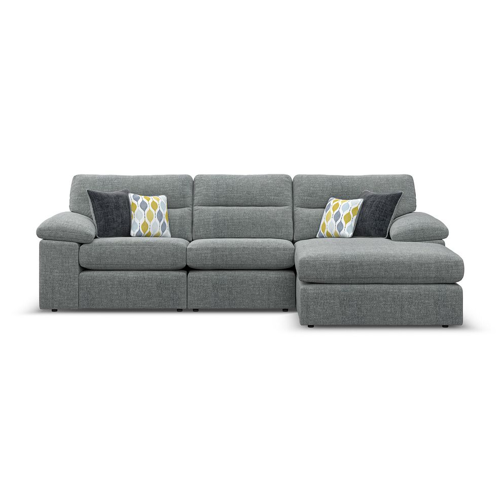Morgan Modular 3 Seater Right Hand Chaise Sofa in Santos Steel with Green and Grey Scatters - Group 15 2