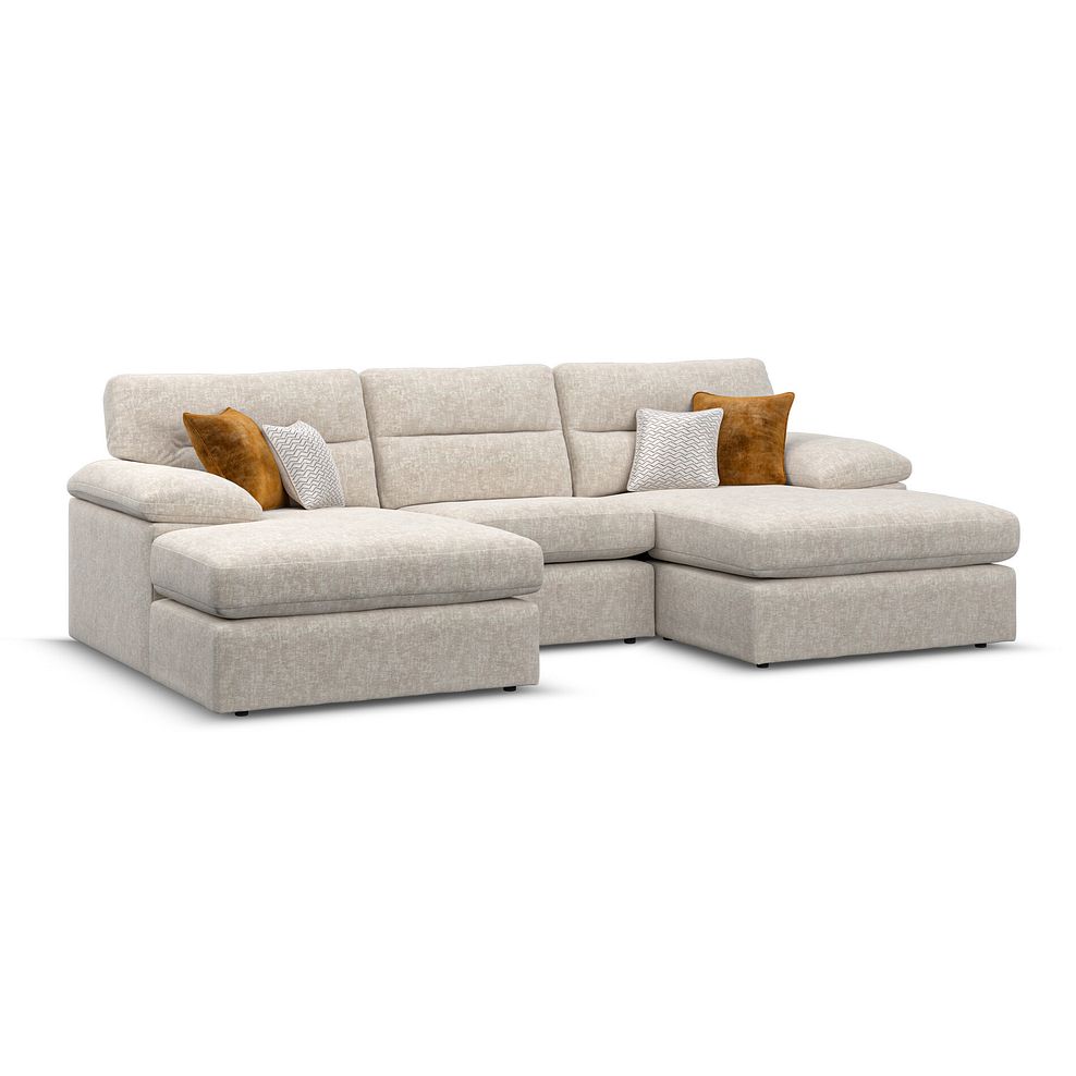 Morgan Modular 3 Seater U-Shape Chaise Sofa in Cupid Beige fabric - Group 16 1