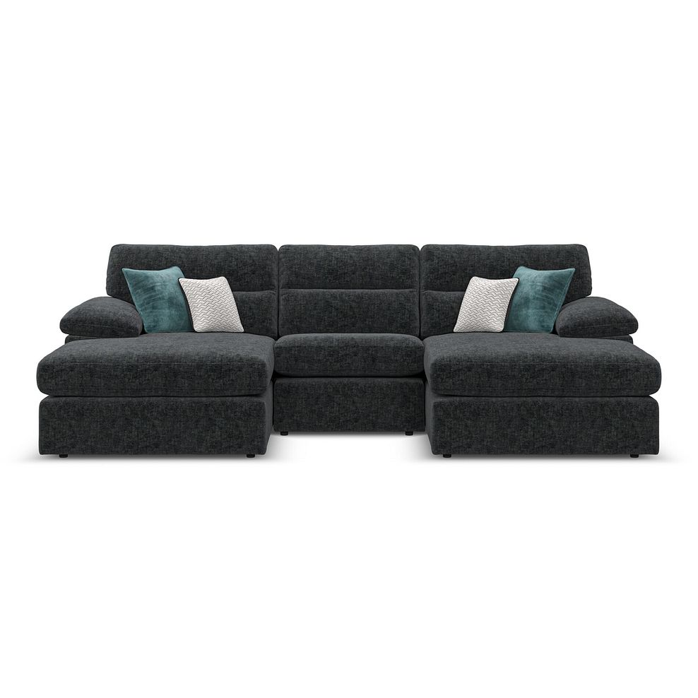 Morgan Modular 3 Seater U-Shape Chaise Sofa in Cupid Charcoal fabric - Group 16 2