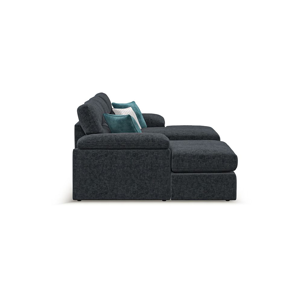Morgan Modular 3 Seater U-Shape Chaise Sofa in Cupid Charcoal fabric - Group 16 4