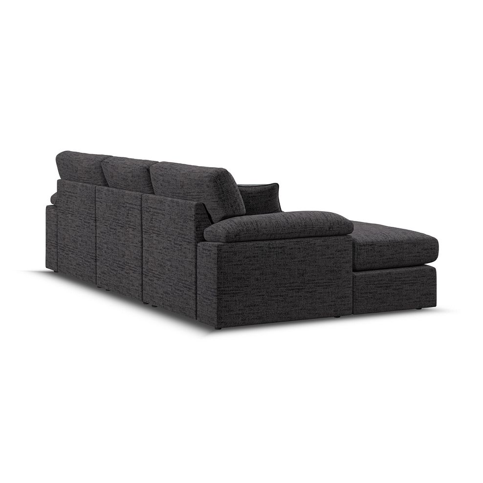 Morgan Modular 3 Seater U-Shape Chaise Sofa in Santos Black with Green and Grey Scatters - Group 16 3