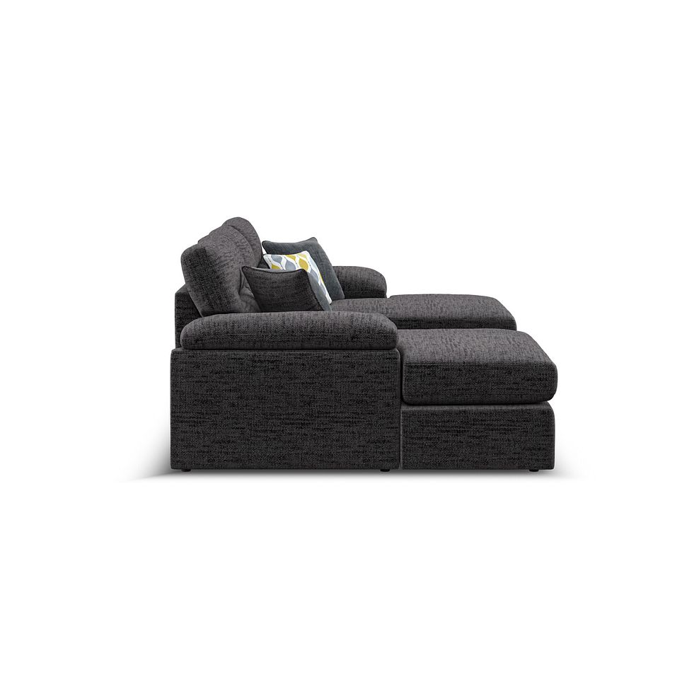 Morgan Modular 3 Seater U-Shape Chaise Sofa in Santos Black with Green and Grey Scatters - Group 16 4