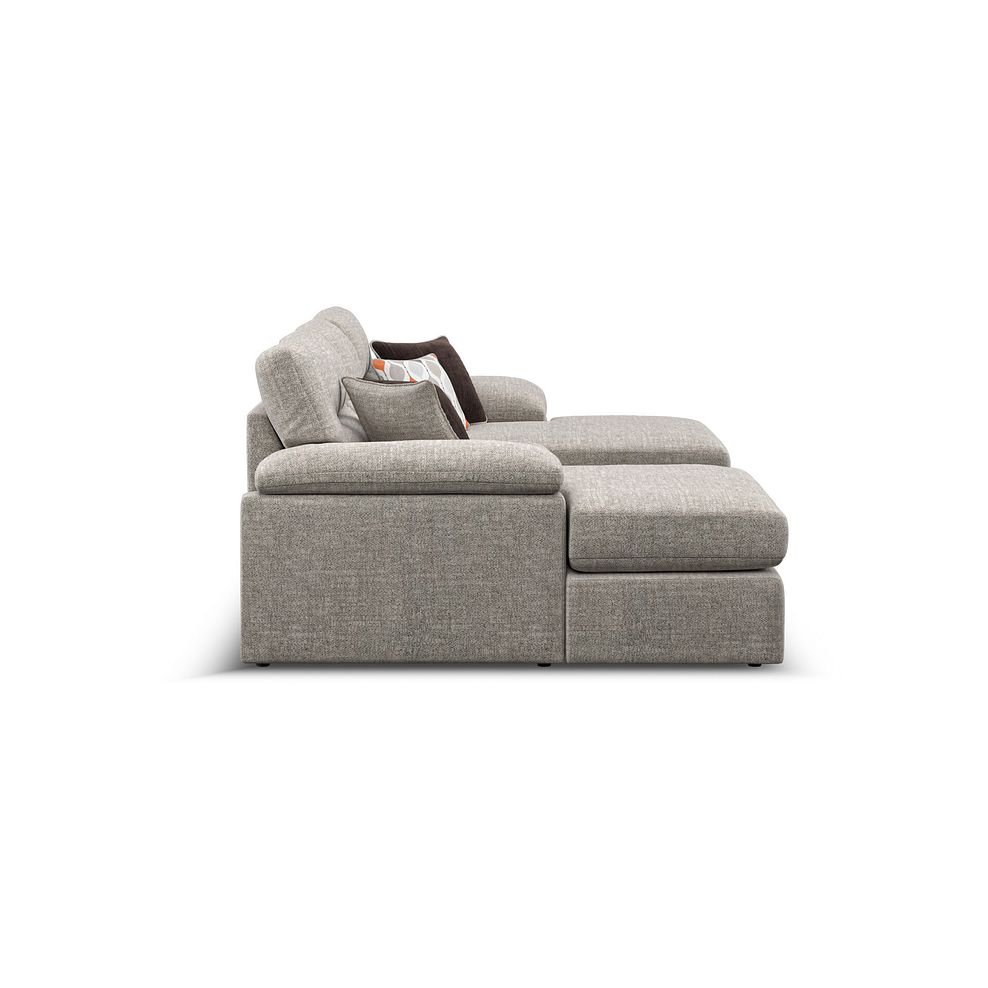 Morgan Modular 3 Seater U-Shape Chaise Sofa in Santos Mink with Orange and Beige Scatters - Group 16 4