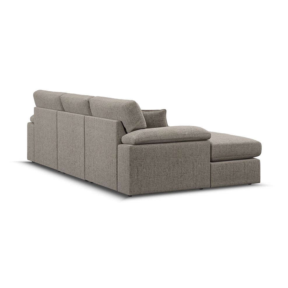 Morgan Modular 3 Seater U-Shape Chaise Sofa in Santos Taupe with Orange and Beige Scatters - Group 16 3