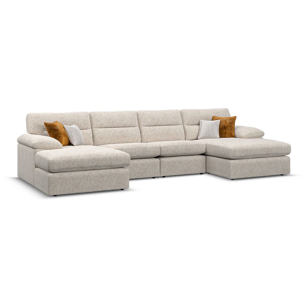Morgan Modular 4 Seater U-Shape Chaise Sofa in Cupid Beige fabric - Group 17 1