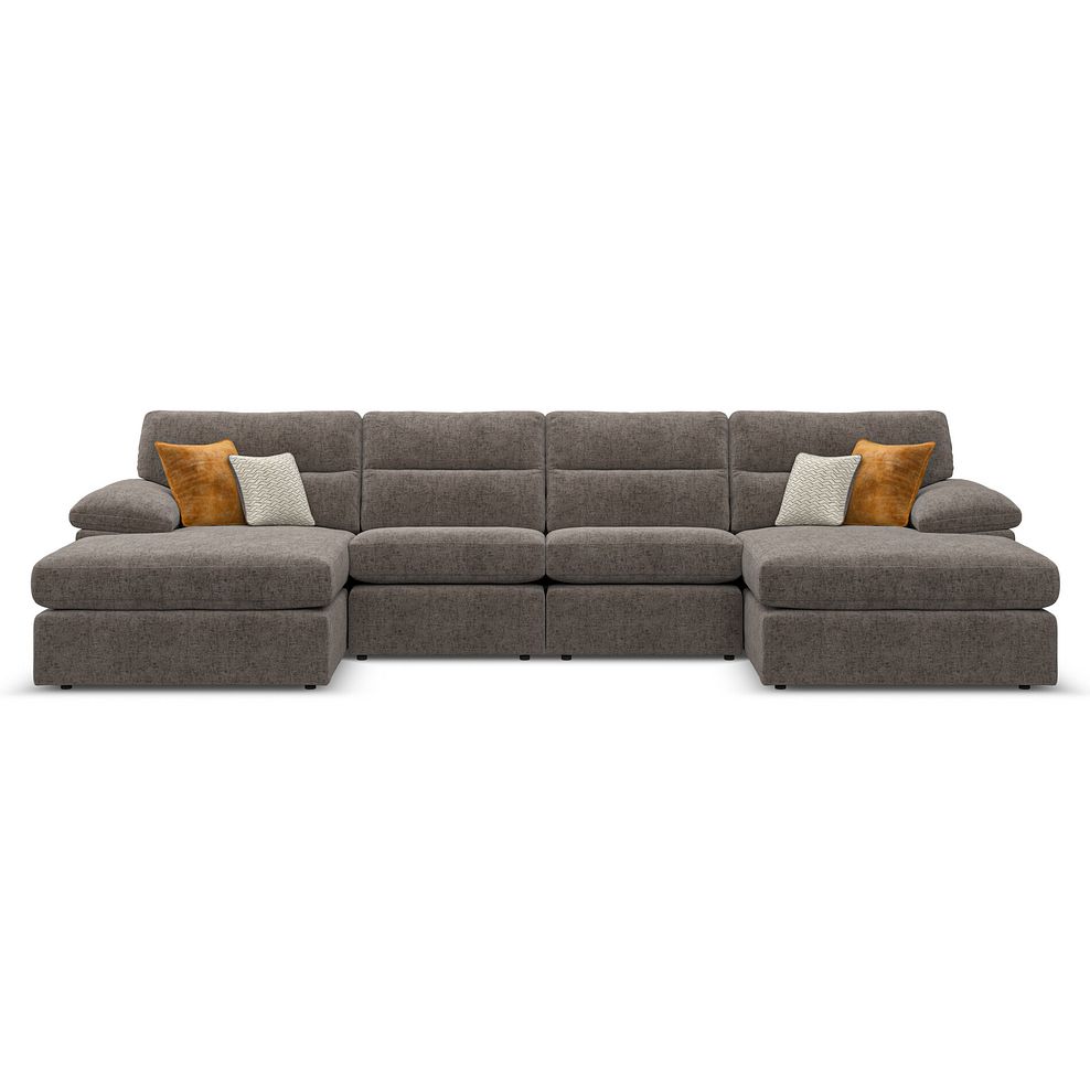Morgan Modular 4 Seater U-Shape Chaise Sofa in Cupid Brown fabric - Group 17 2