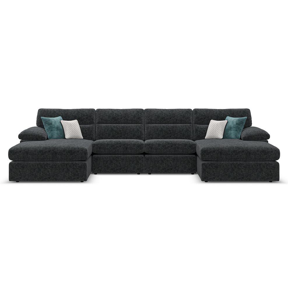 Morgan Modular 4 Seater U-Shape Chaise Sofa in Cupid Charcoal fabric - Group 17 2