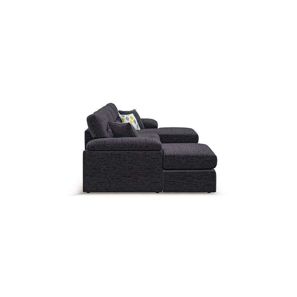Morgan Modular 4 Seater U-Shape Chaise Sofa in Santos Black with Green and Grey Scatters - Group 17 4