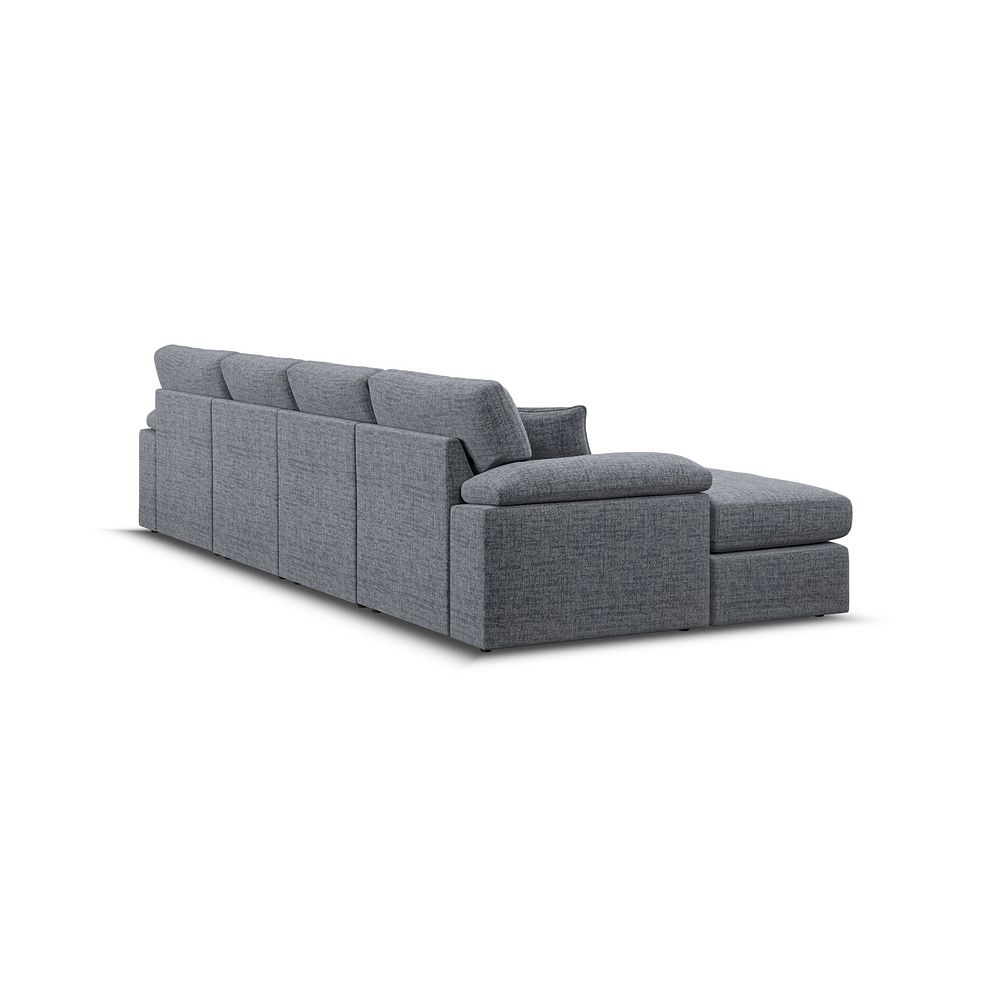Morgan Modular 4 Seater U-Shape Chaise Sofa in Santos Grey with Green and Grey Scatters - Group 17 3