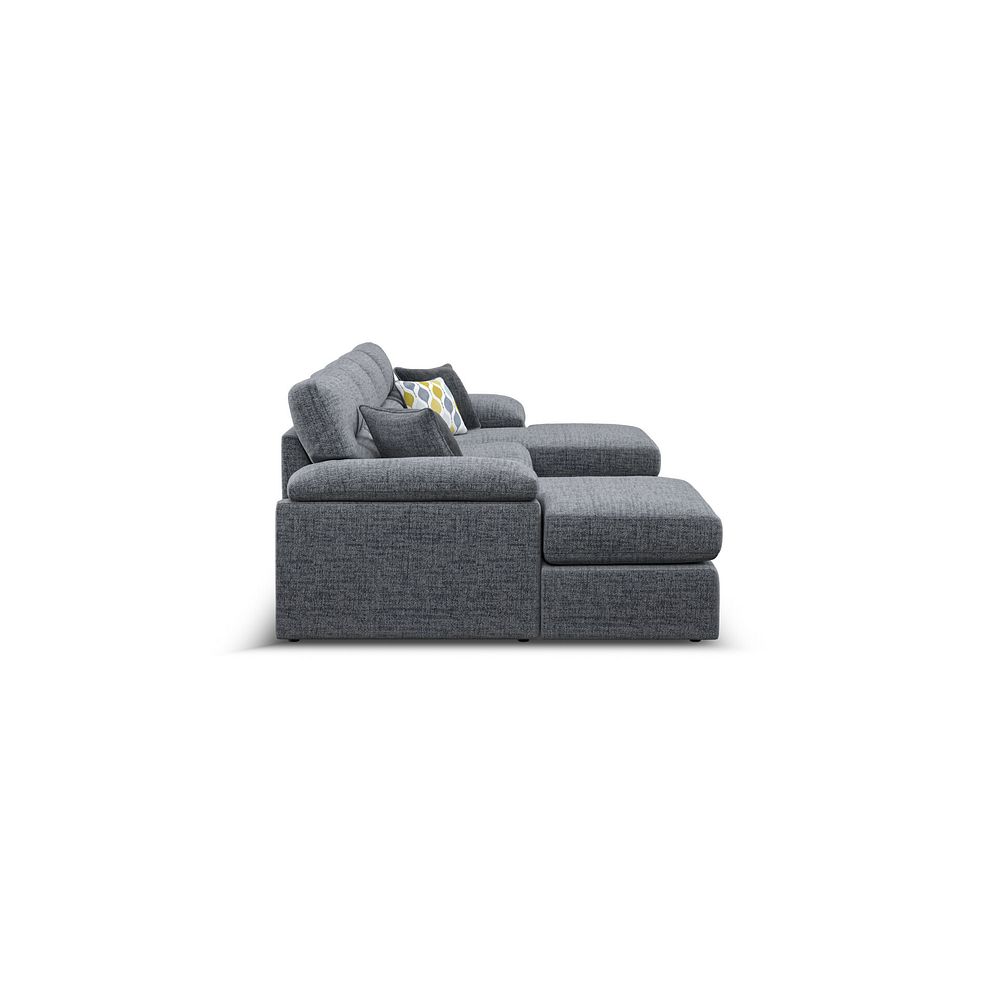 Morgan Modular 4 Seater U-Shape Chaise Sofa in Santos Grey with Green and Grey Scatters - Group 17 4