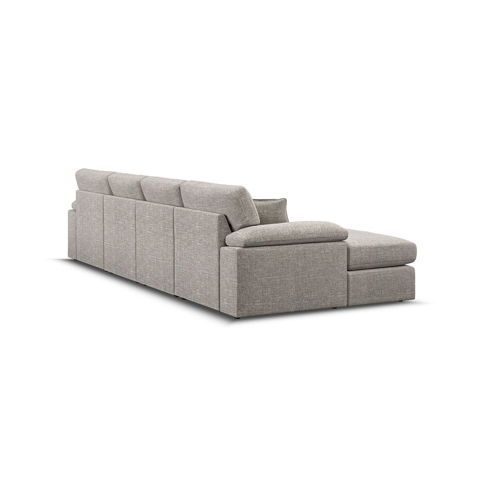 Morgan Modular 4 Seater U-Shape Chaise Sofa in Santos Mink with Orange and Beige Scatters - Group 17 3
