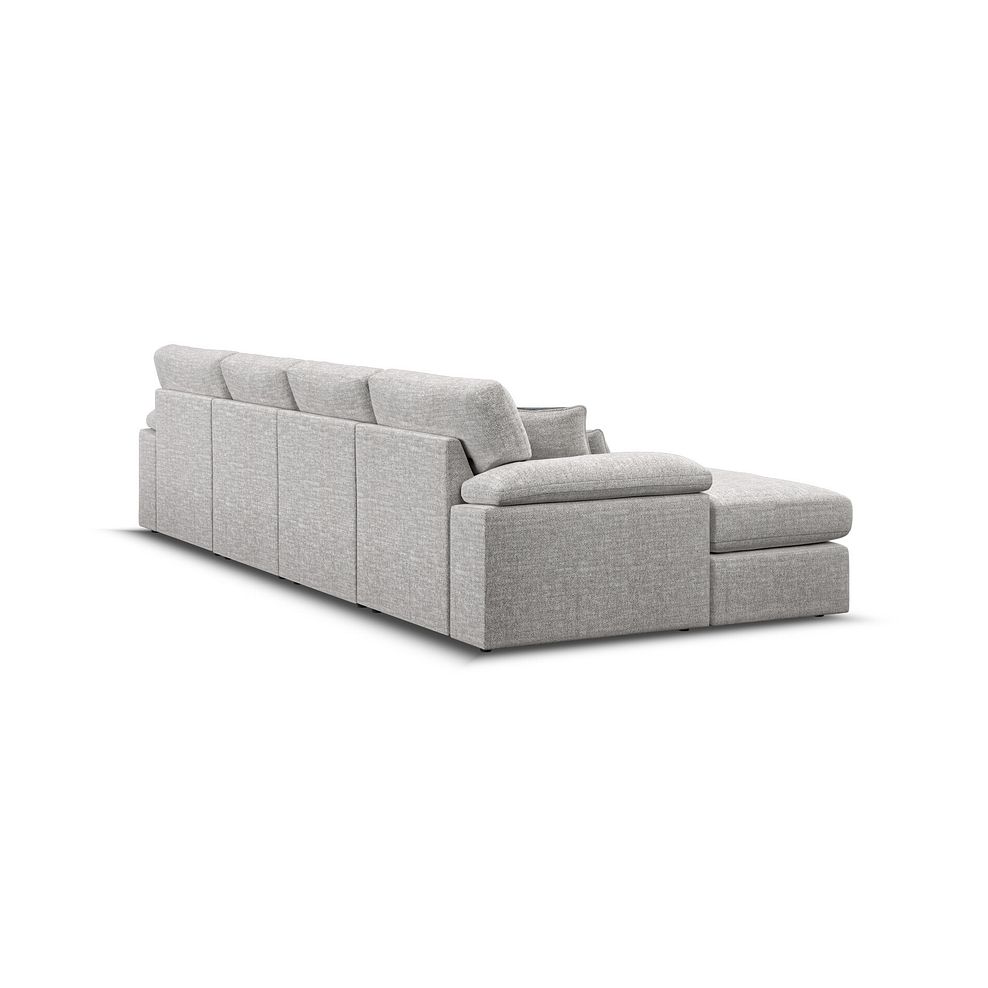 Morgan Modular 4 Seater U-Shape Chaise Sofa in Santos Silver with Green and Grey Scatters - Group 17 4