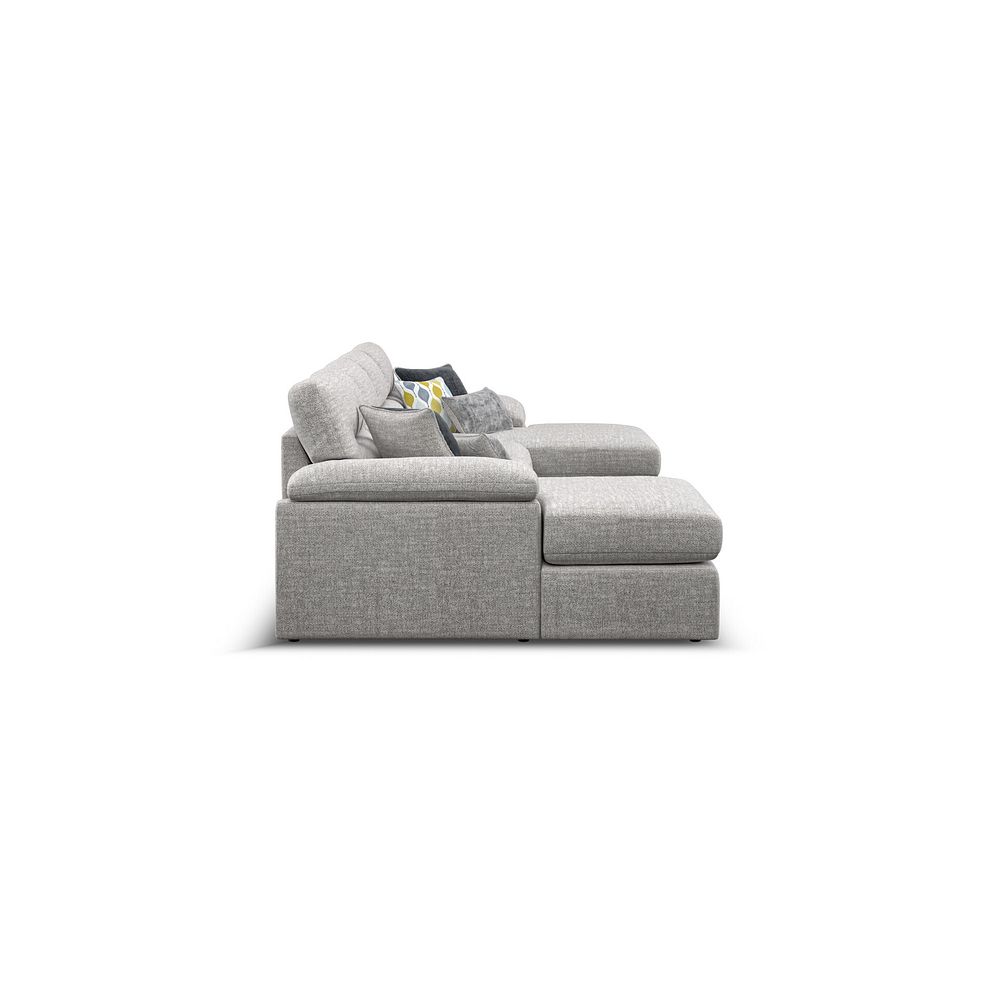 Morgan Modular 4 Seater U-Shape Chaise Sofa in Santos Silver with Green and Grey Scatters - Group 17 3