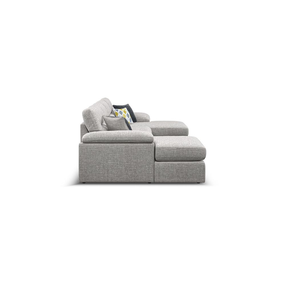 Morgan Modular 4 Seater U-Shape Chaise Sofa in Santos Silver with Green and Grey Scatters - Group 17 6