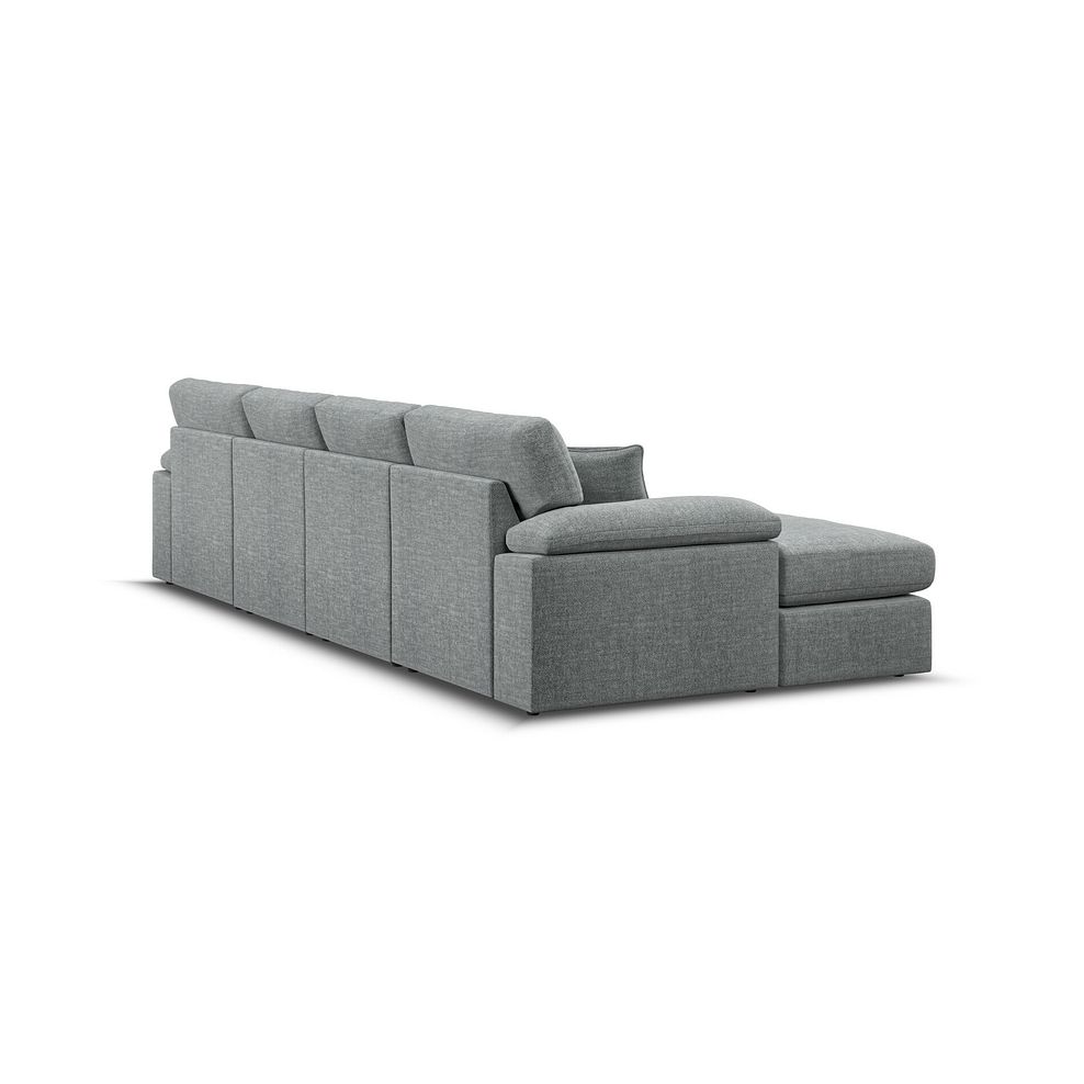 Morgan Modular 4 Seater U-Shape Chaise Sofa in Santos Steel with Green and Grey Scatters - Group 17 3