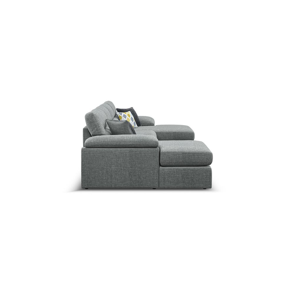 Morgan Modular 4 Seater U-Shape Chaise Sofa in Santos Steel with Green and Grey Scatters - Group 17 4
