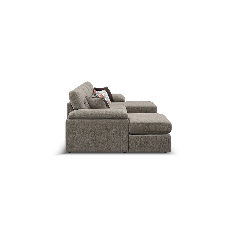Morgan Modular 4 Seater U-Shape Chaise Sofa in Santos Taupe with Orange and Beige Scatters - Group 17 4