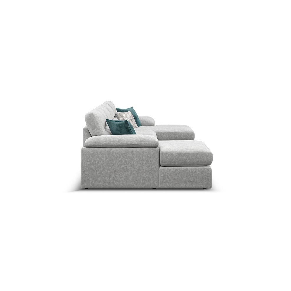 Morgan Modular 4 Seater U-Shape Chaise Sofa in Cupid Silver fabric - Group 17 4