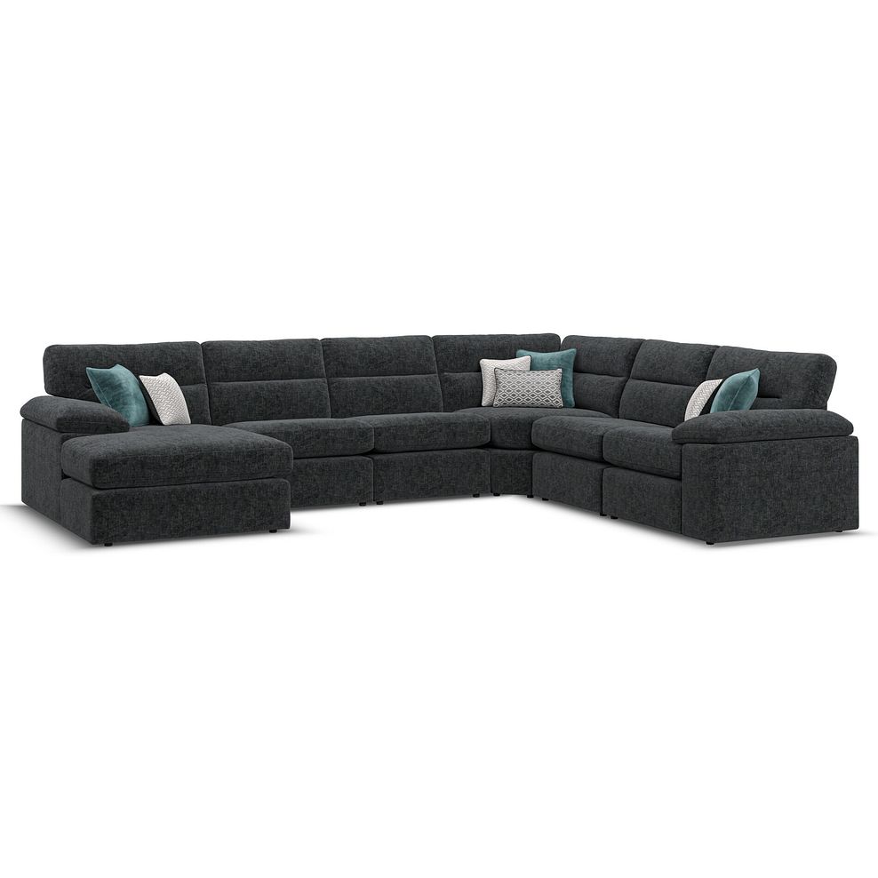 Morgan  Modular 6 Seater Left Hand Corner Sofa with Chaise in Cupid Charcoal fabric - Group 18 1