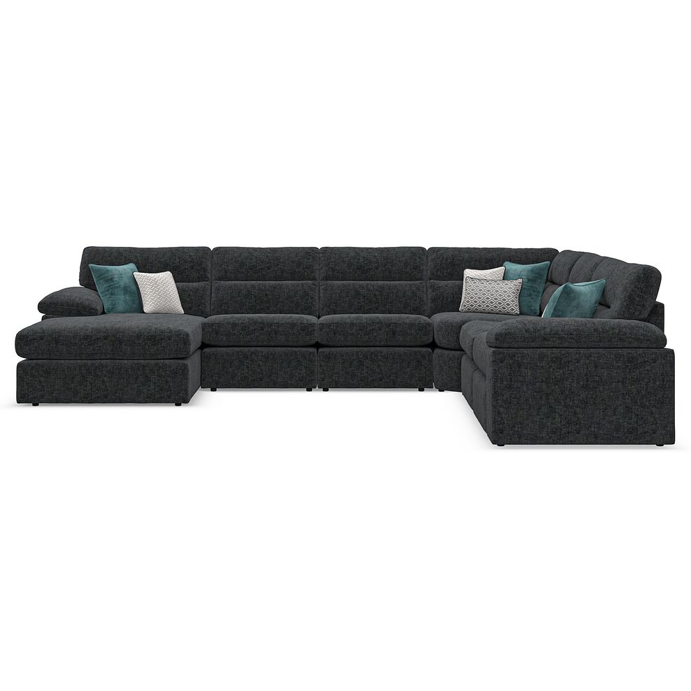 Morgan  Modular 6 Seater Left Hand Corner Sofa with Chaise in Cupid Charcoal fabric - Group 18 2