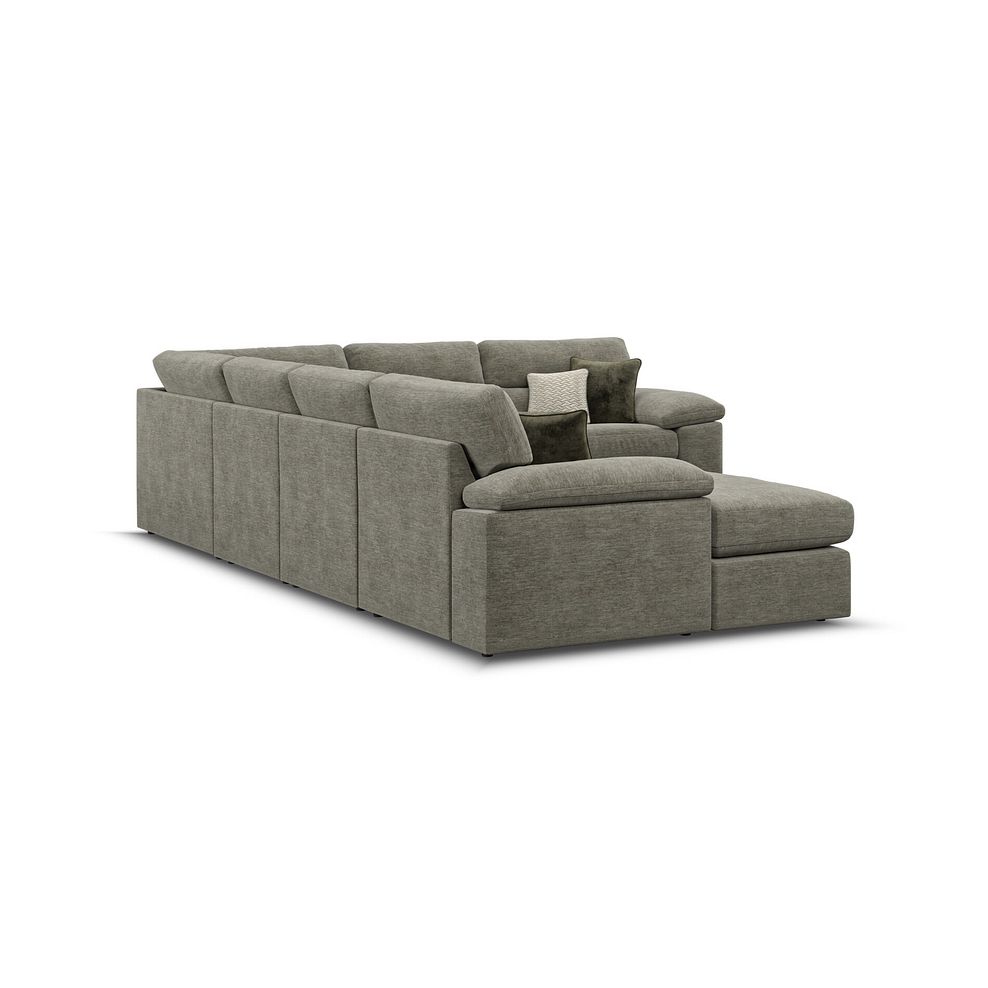 Morgan Modular 6 Seater Left Hand Corner Sofa with Chaise in Olive Green Fabric - Group 18 3